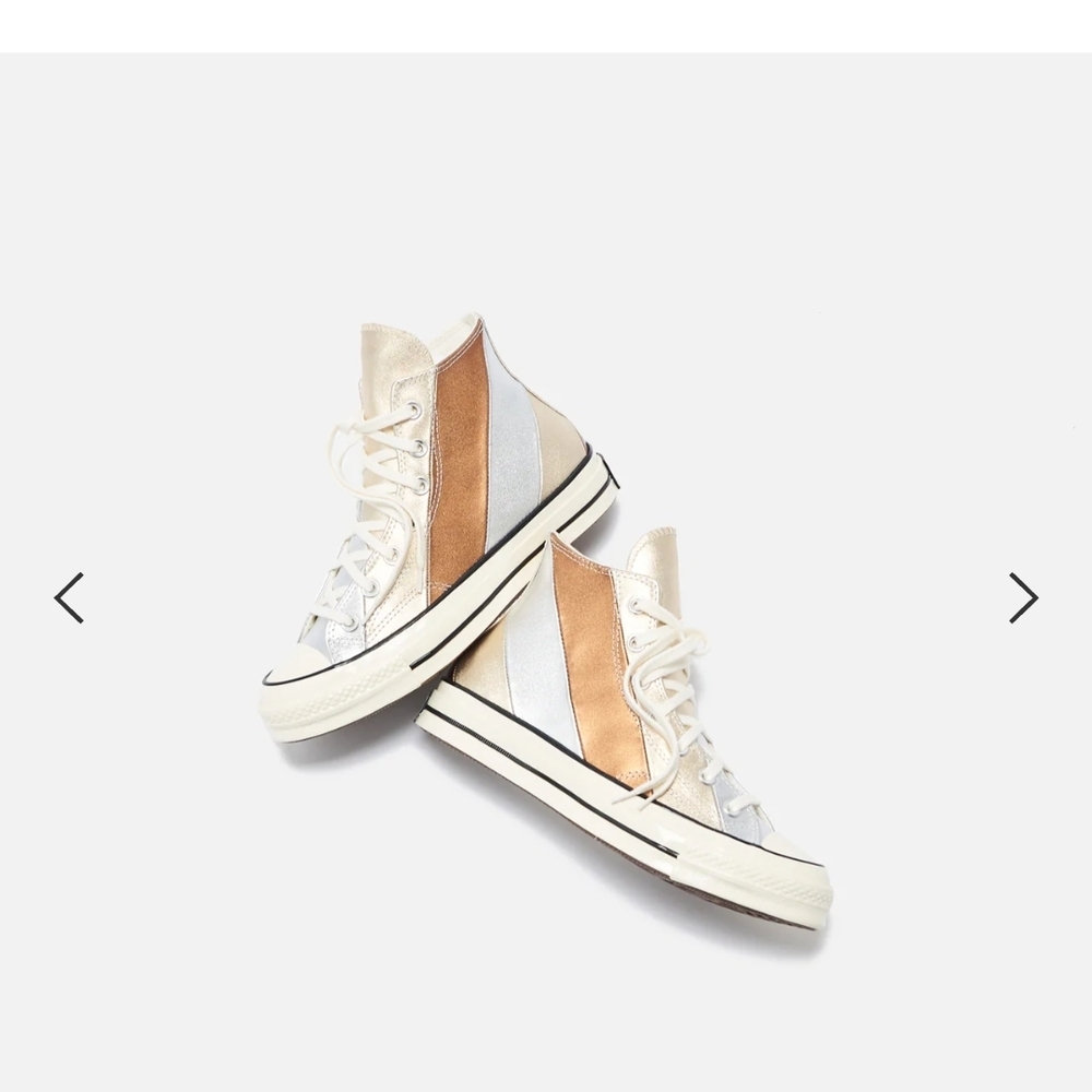 Converse High-Tops in Metallic Silver and Gold